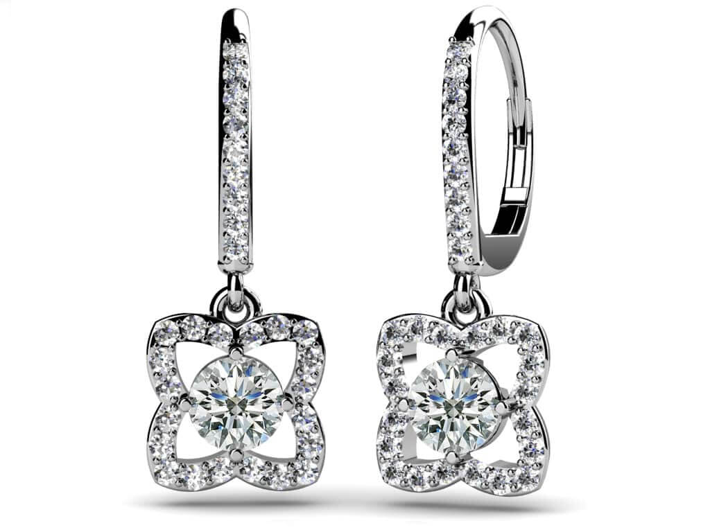 Blossom Diamond Drop Earrings Diamond with 1.46 ct.(finished) 1.2mm, 5mm